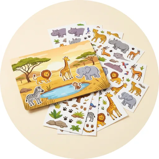 Ilustración de Pegatinas Animales del safari (62 piezas)