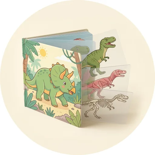 Ilustración de Dinosaurios a capas