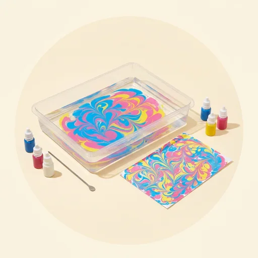 Ilustración de Kit de pintura de mármol al agua