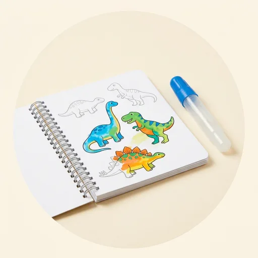 Ilustración de Water Wow! Dinosaurios, cuaderno para pintar con agua